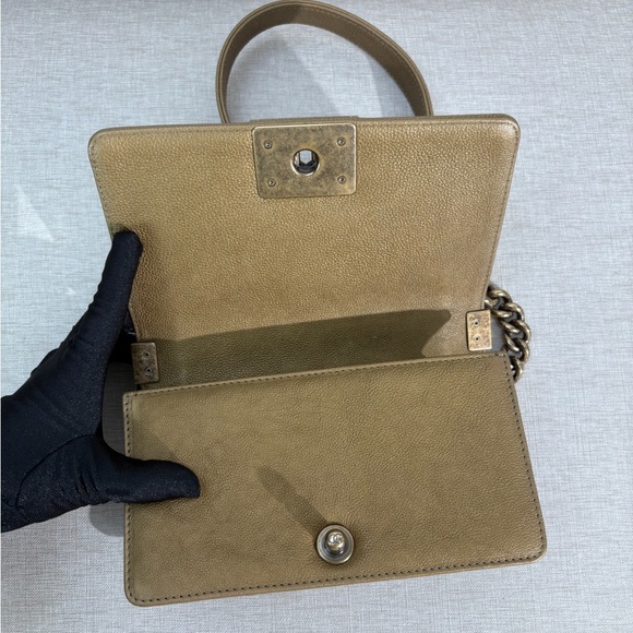 CHANEL Metallic Python Boy Flap Bag Small GHW - Picture 12 of 17